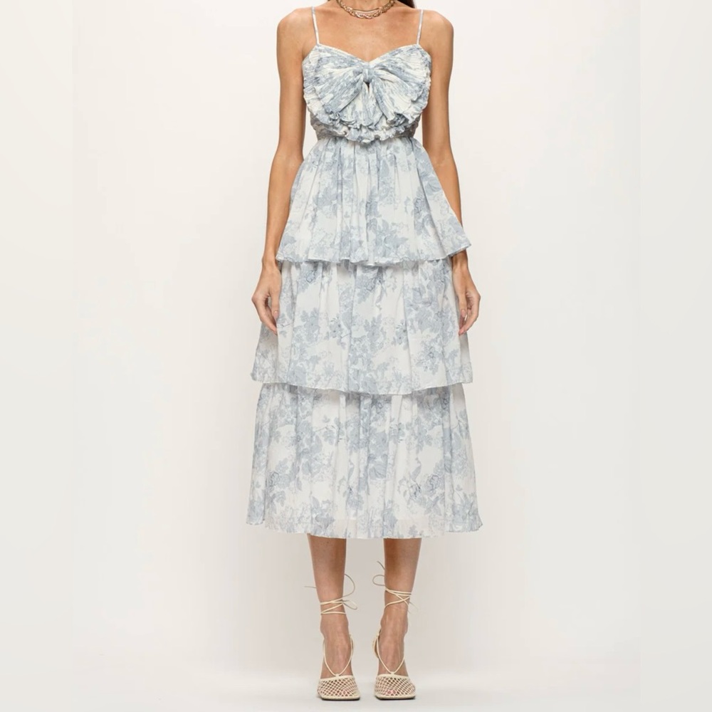 Lauren Tiered Bow Midi Dress